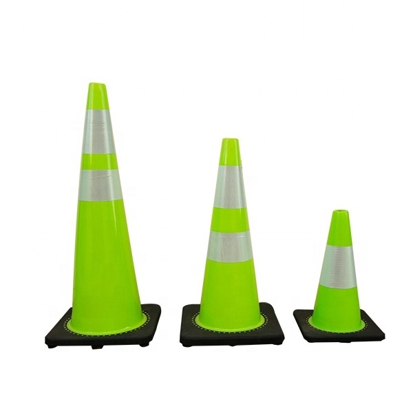 orange green pvc road safety 70cm rubber traffic cone