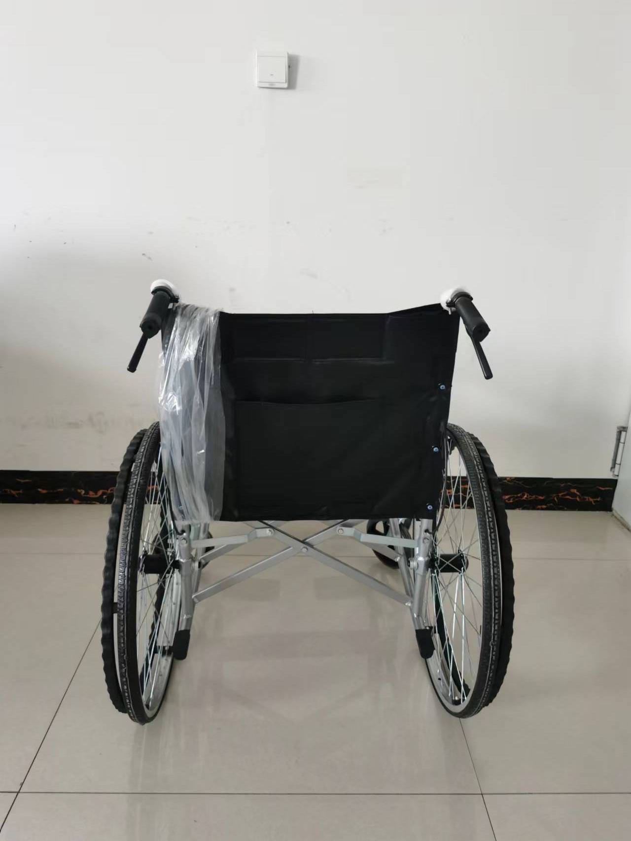 Manual lightweight solid tire with toilet seat foldable stainless steel wheelchair