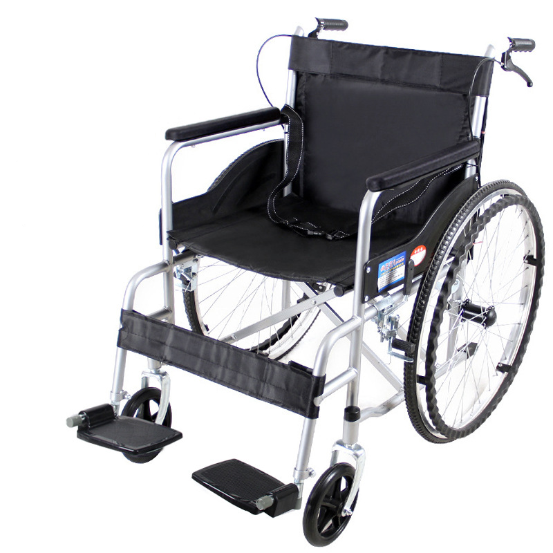 Manual lightweight solid tire with toilet seat foldable stainless steel wheelchair