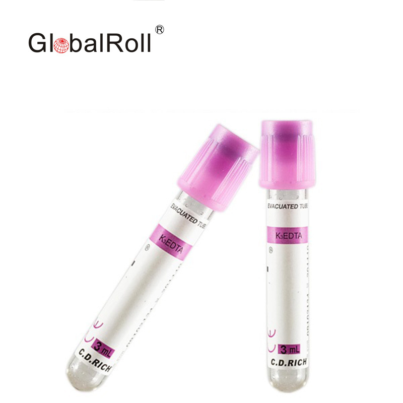 good price purple hat lab 2ml 4ml 5ml 10ml anticoagulant glass pet vacuum edta k2 k3 blood test collection tubes