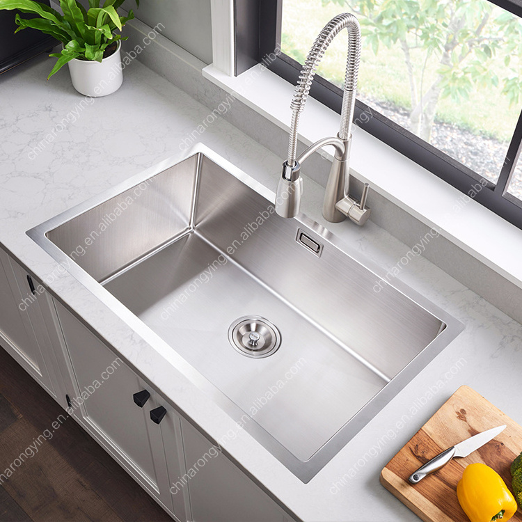 304 stainless steel  hand made single bowl kitchen sinks stainless steel sink