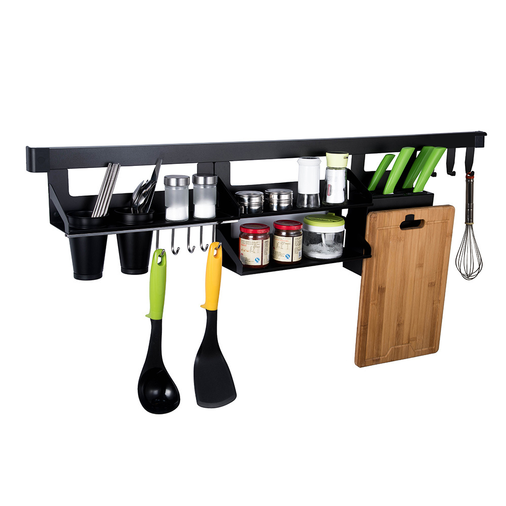 stainless steel 304 kitchen utensil storage wall hanging rack,kitchen shelf rack