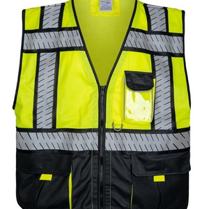 Heavy Duty Workwear Safety Jacket  High Visibility Clothing hi viz reflective ANSI class 2 two-tone solid vest