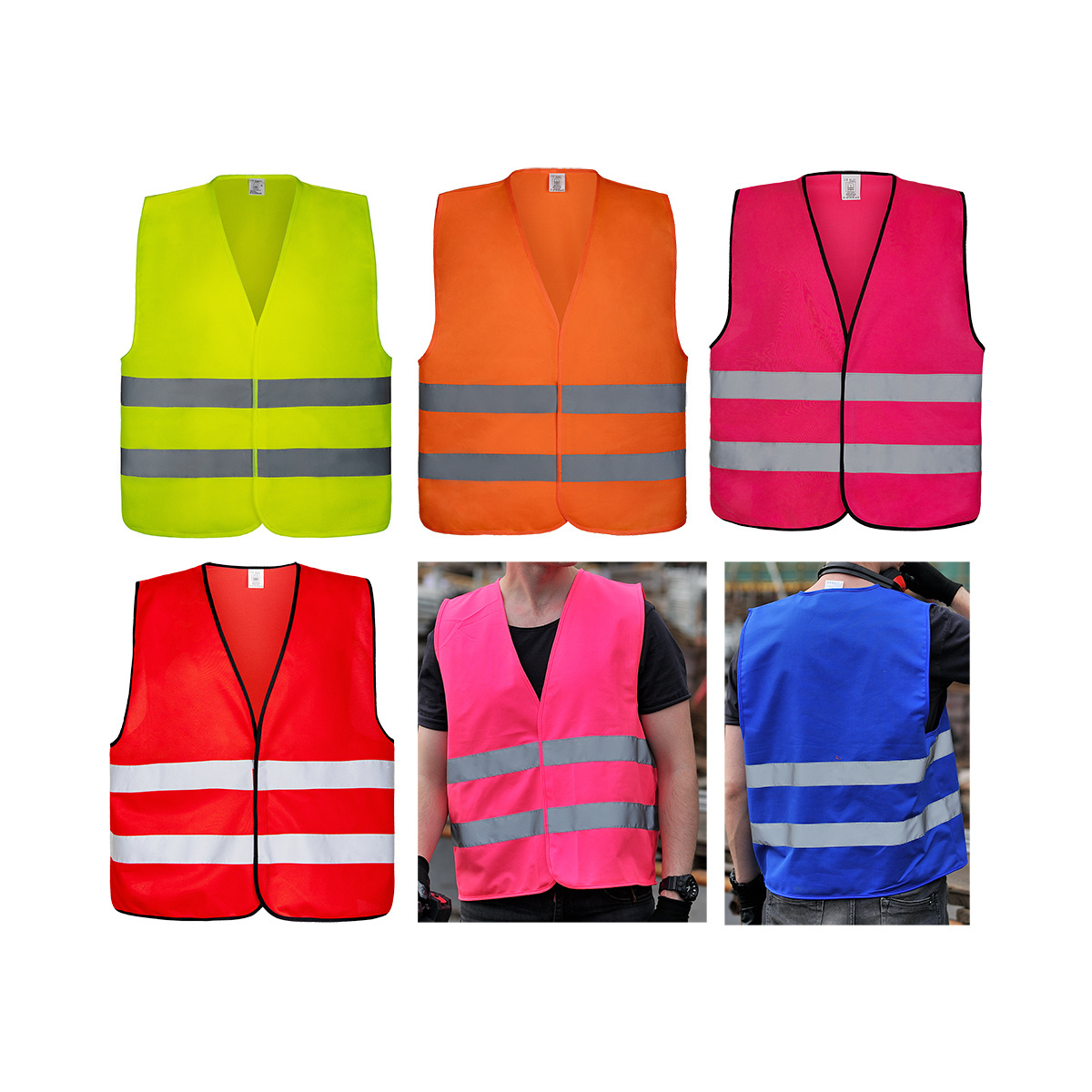 8 colour safety vest construction unisex High visibility viz vest S-5XL hi vis reflective safety vests for men women