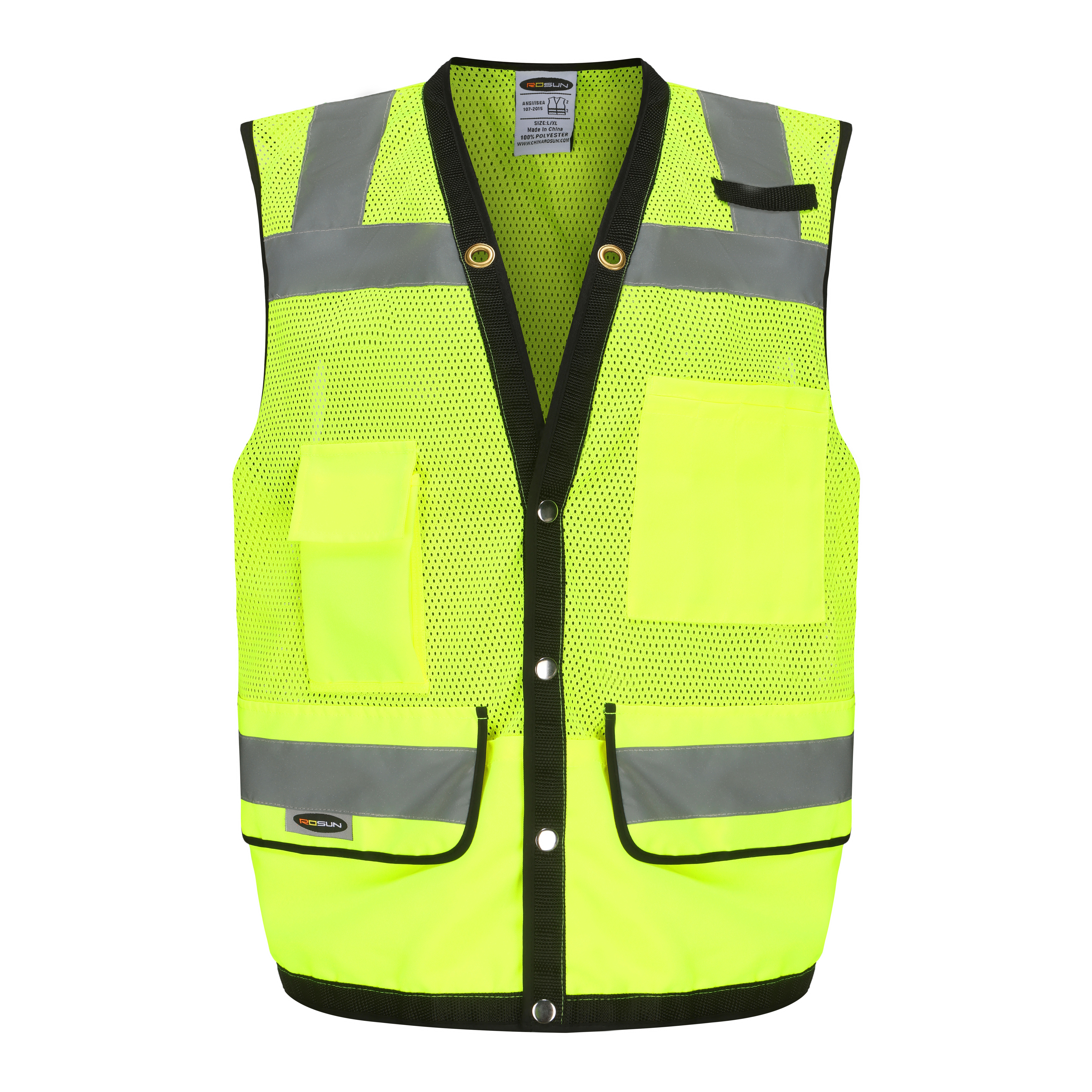 Economy ANSI/ISEA Class 2 High Visibility Reflective Fluorescence Lightweight Safety Mesh Vest