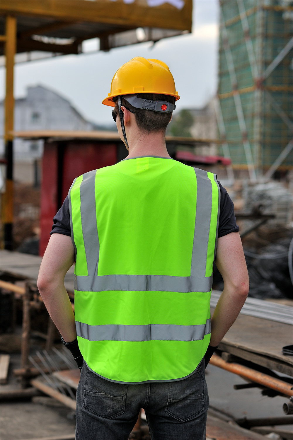 Wholesale Construction Security Safety Vest Reflective Clothing Reflector Safety Hi vis Vest with card pocket