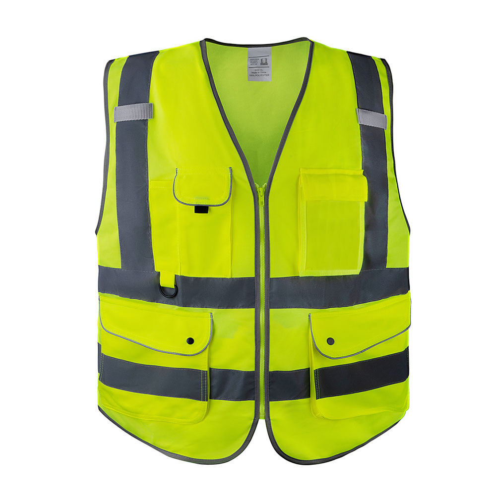 Wholesale Construction Security Safety Vest Reflective Clothing Reflector Safety Hi vis Vest with card pocket