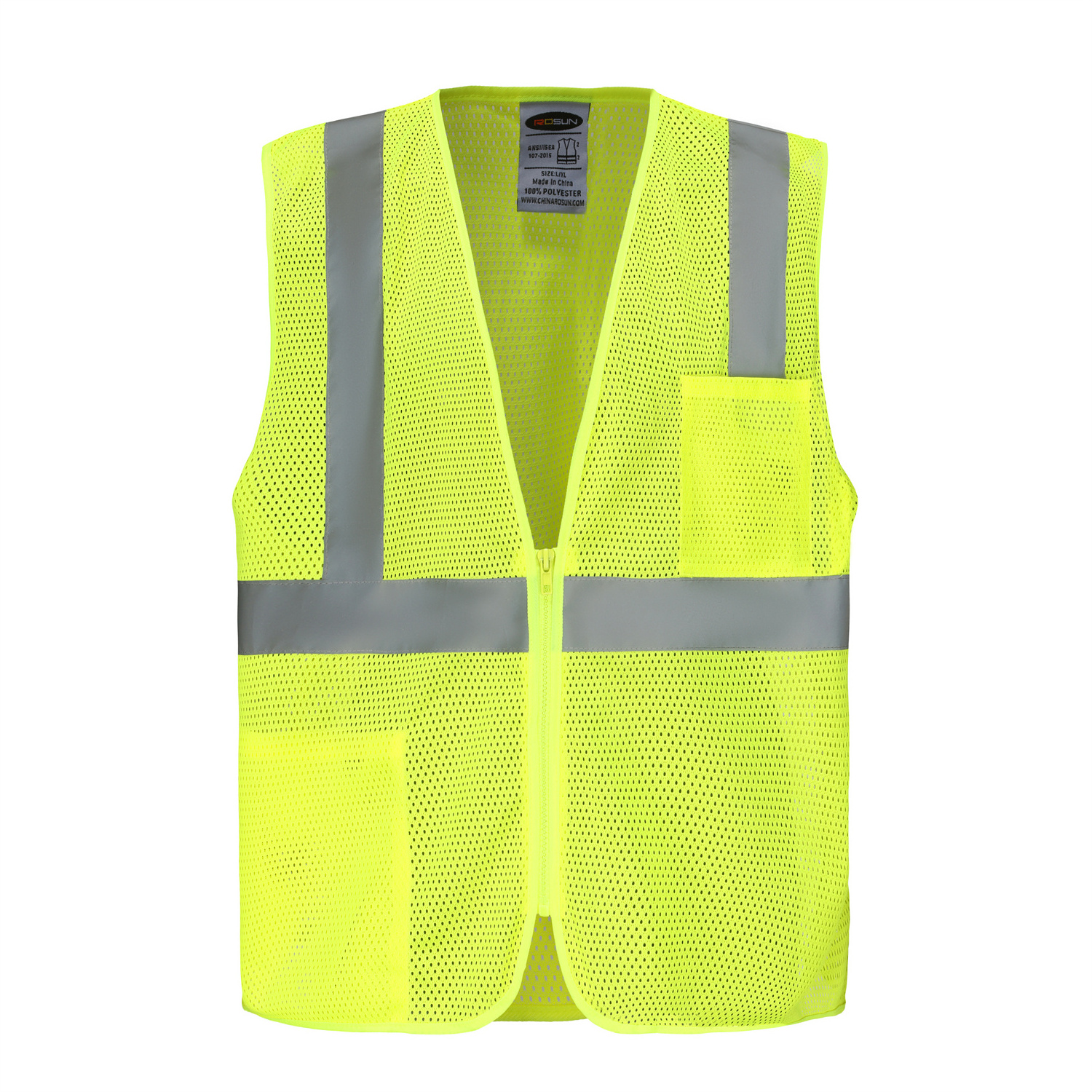 Ansi Class 2 Hi-viz Security Uniform Reflector Tape Safety Reflective Vest with Logo