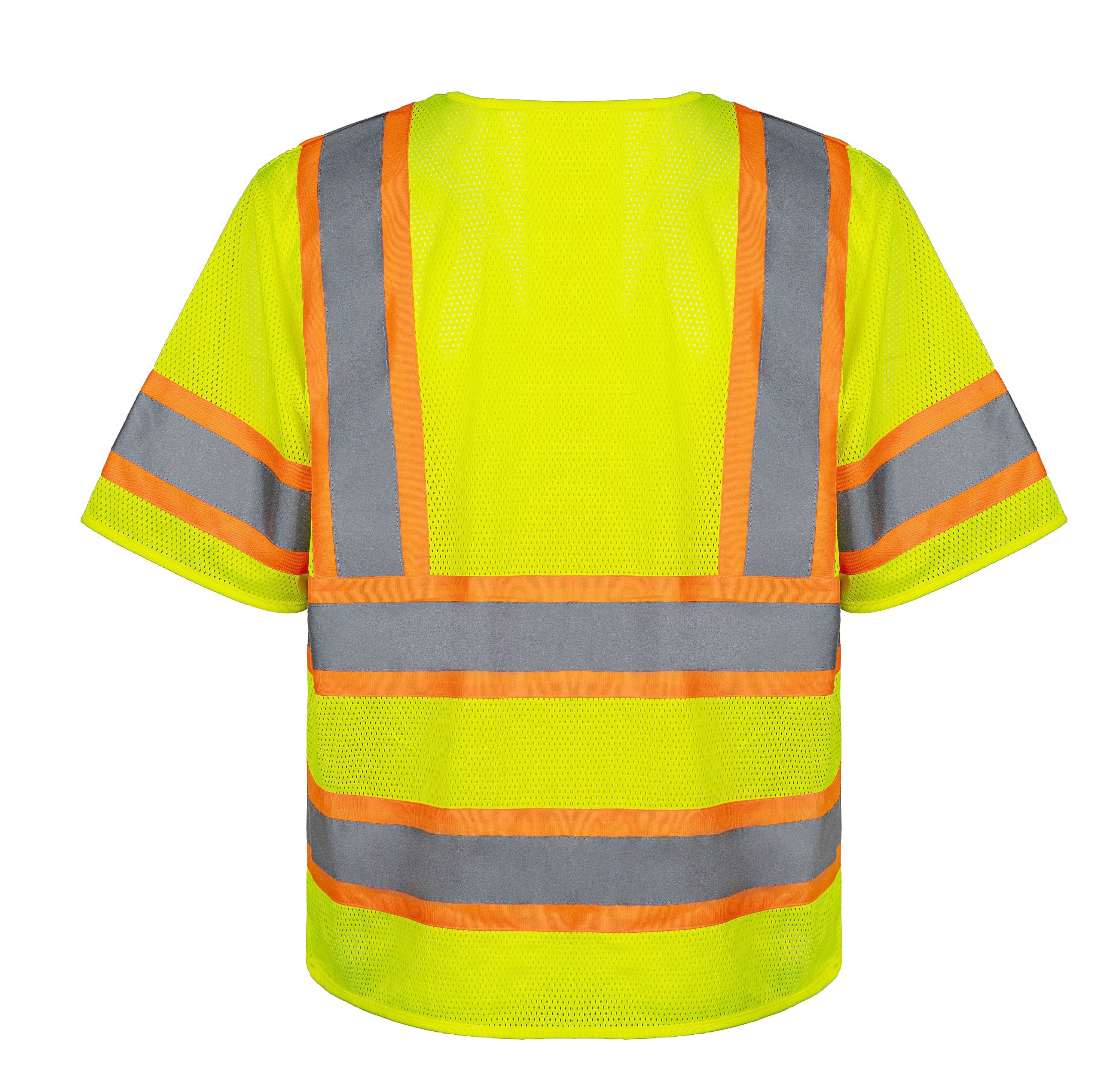 ANSI Class 3  Mesh Safety Vest with Two -Tone High Visibility Reflective Tape Security Outdoor Construction Clothing