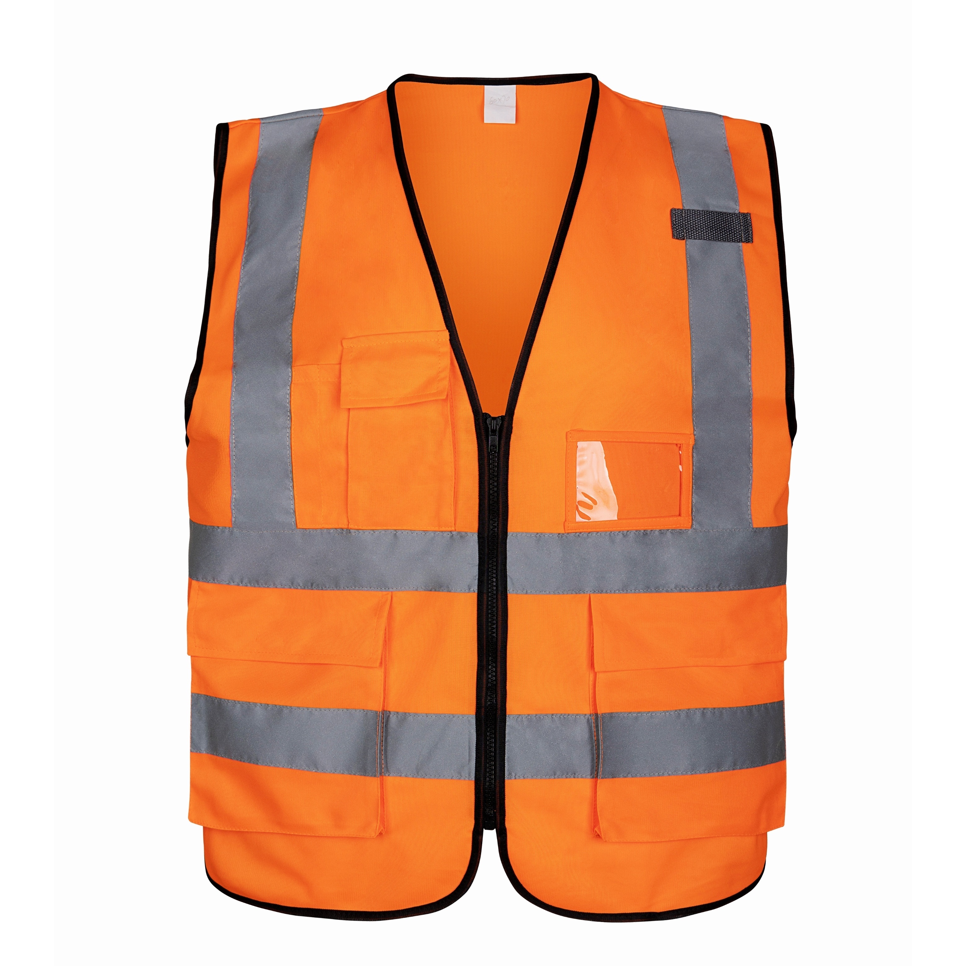 Construction security clothing orange solid outdoor high reflective vest traffic workwear hi viz safety vest