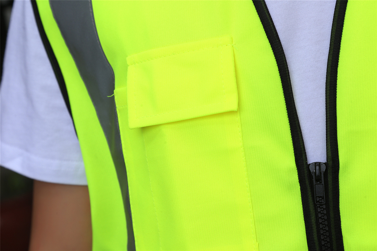 Custom men engineers construction workwear high visibility reflective Vest work Security safety vest with 4 pocket