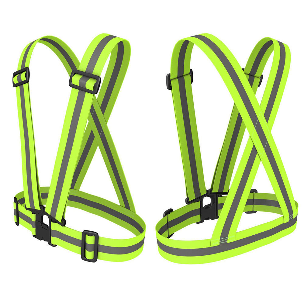 hi vis Lightweight Night Riding Cycling Running High-Visibility Reflective Elastic Safety Belt Vest