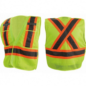 Hi Vis Workwear ANSI Class 2 Two-tone 5 Point Breakaway Mesh Surveyor Vest High Visibility Safety Vest With Pockets