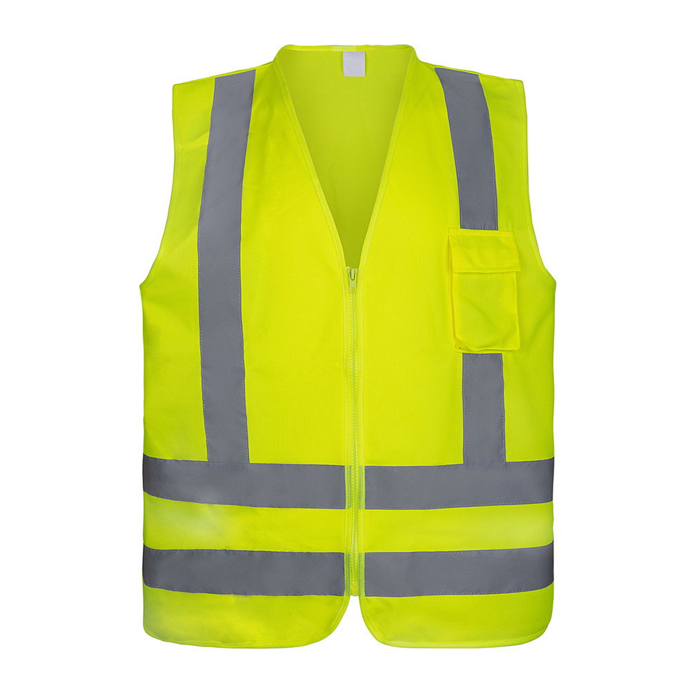 Colete reflexivo Com quatro bolsos Custom Logo Worker Safety Vest Reflective Clothing Hi vis Vests with 4 Pockets