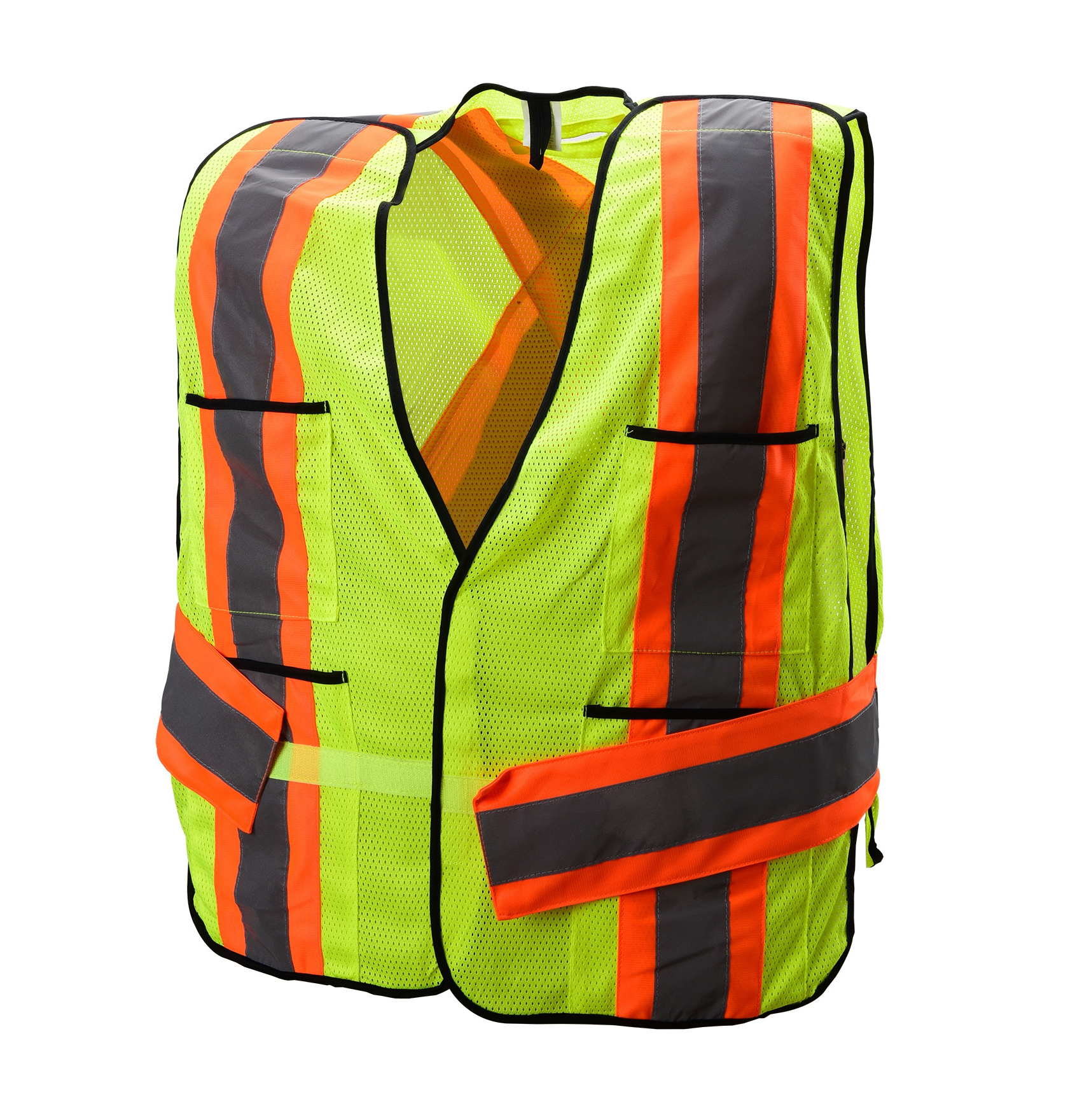 ANSI Class 2 Two-tone Adjustable High Visibility 5 Point Breakaway Mesh Safety Vest Emergency Response Hi Vis Paramedic Vest