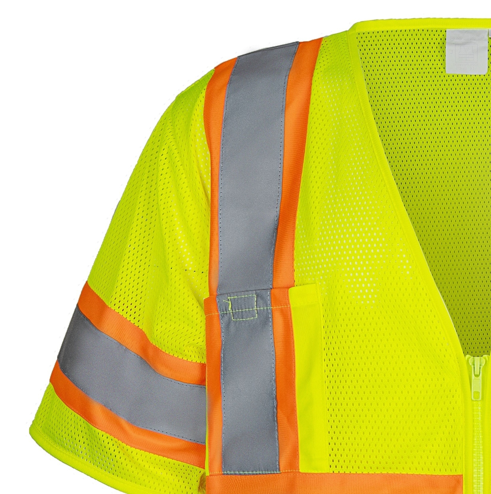 ANSI Class 3  Mesh Safety Vest with Two -Tone High Visibility Reflective Tape Security Outdoor Construction Clothing