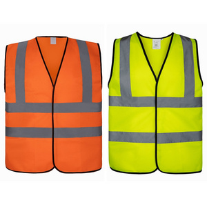 hi vis vest EN ISO20471 hook and loop closure 100% polyester yellow high visibility reflective safety vest chaleco de seguridad