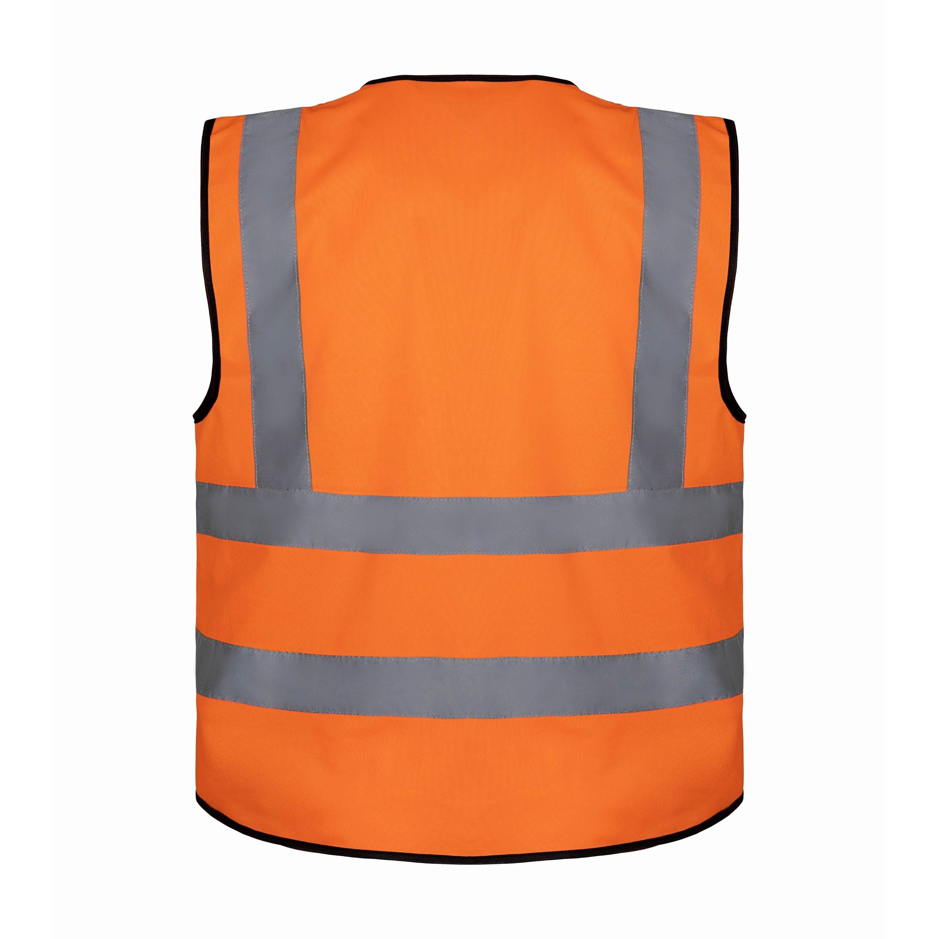 Construction security clothing orange solid outdoor high reflective vest traffic workwear hi viz safety vest