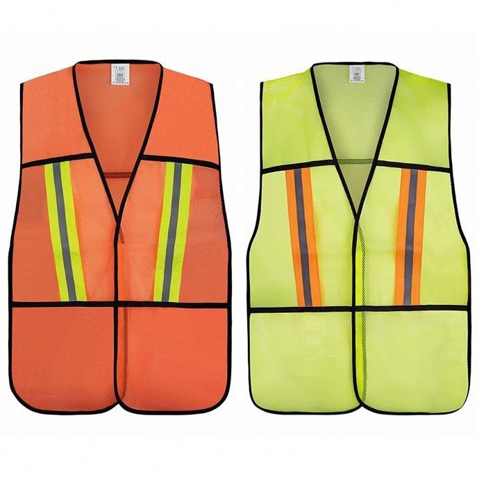 HIgh Vis Vest Free Size Colorful Security Vest Reflective Tape Breathable Design Safety Vest