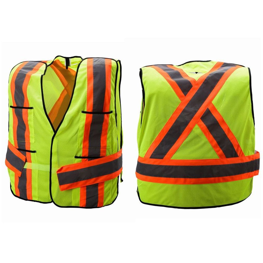 ANSI Class 2 Two-tone Adjustable High Visibility 5 Point Breakaway Mesh Safety Vest Emergency Response Hi Vis Paramedic Vest