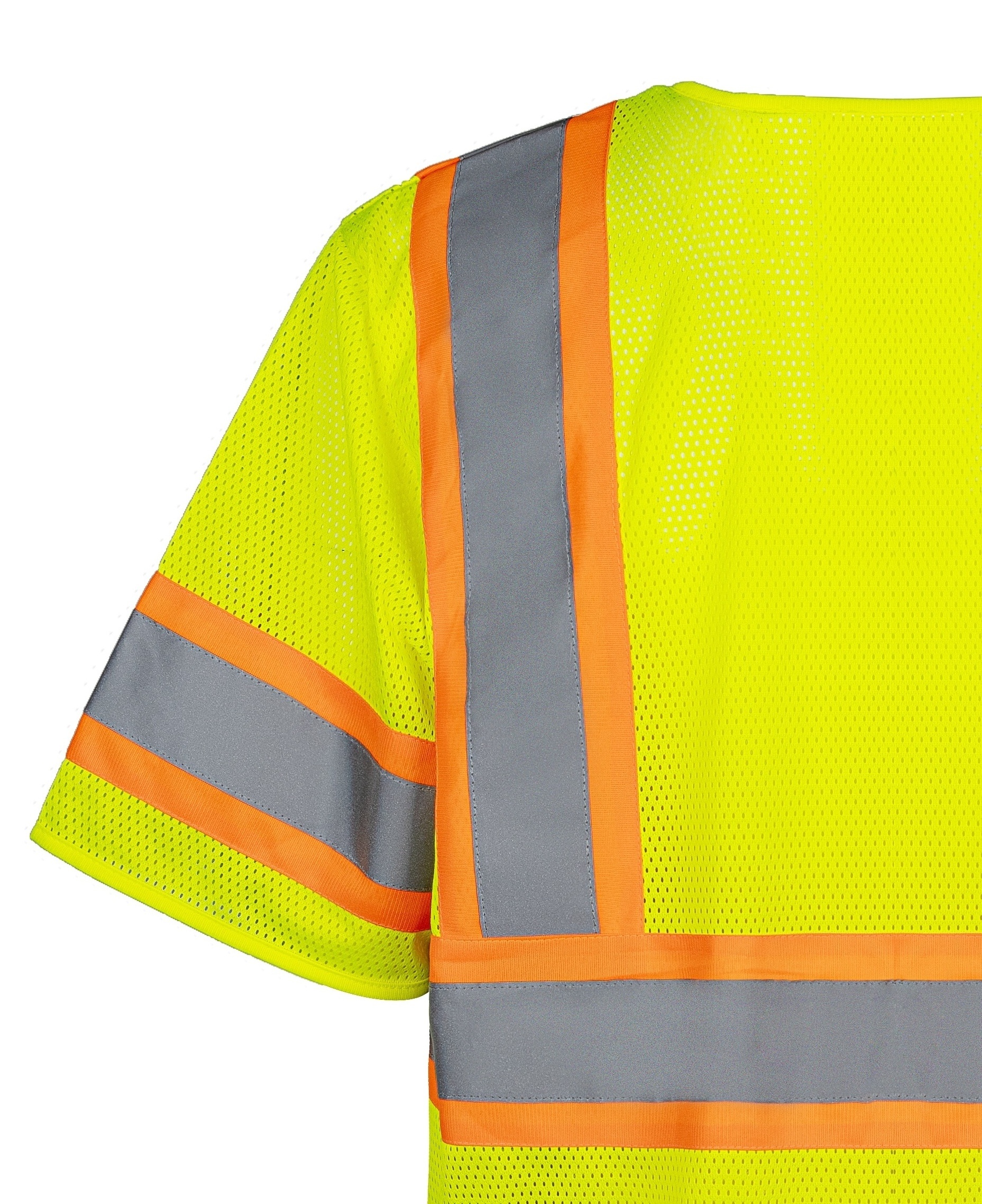 ANSI Class 3  Mesh Safety Vest with Two -Tone High Visibility Reflective Tape Security Outdoor Construction Clothing