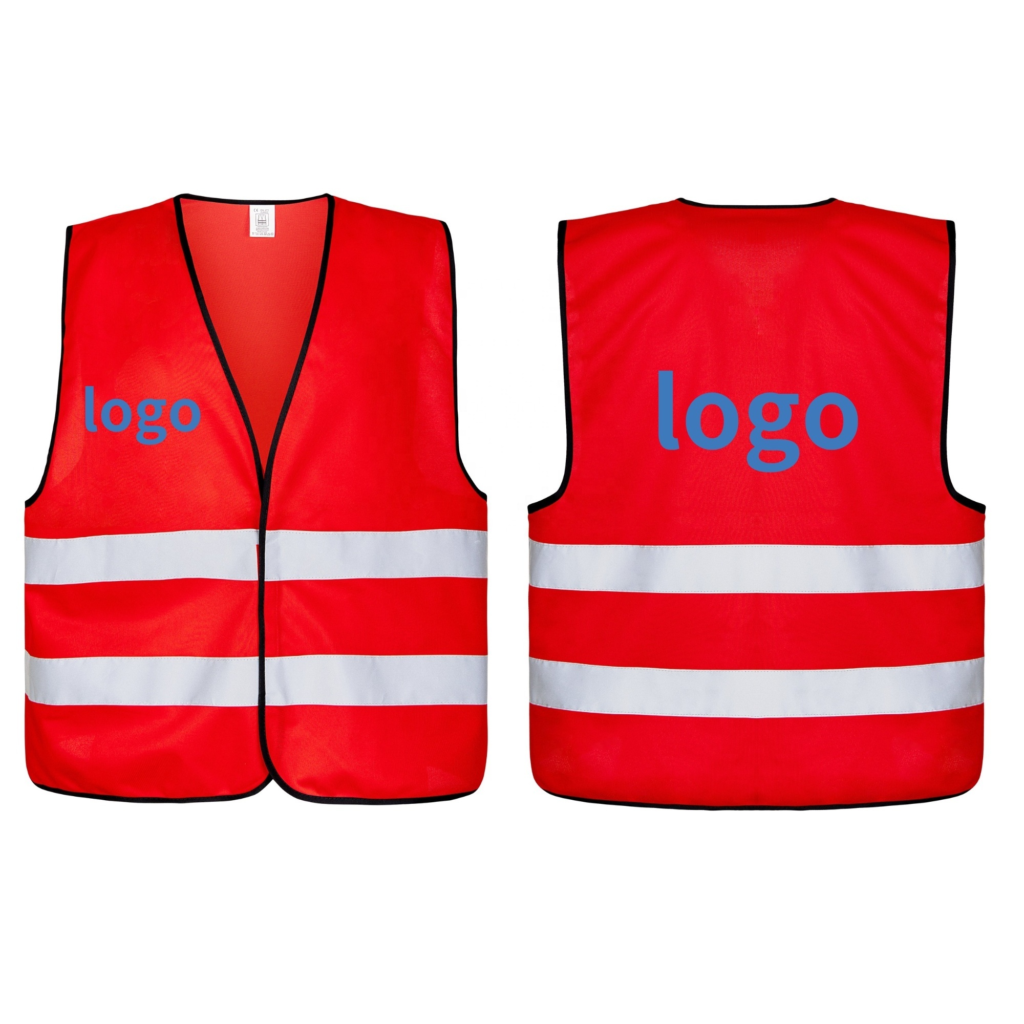 safety reflective vest red high visibility 100% polyester reflective vest for men security