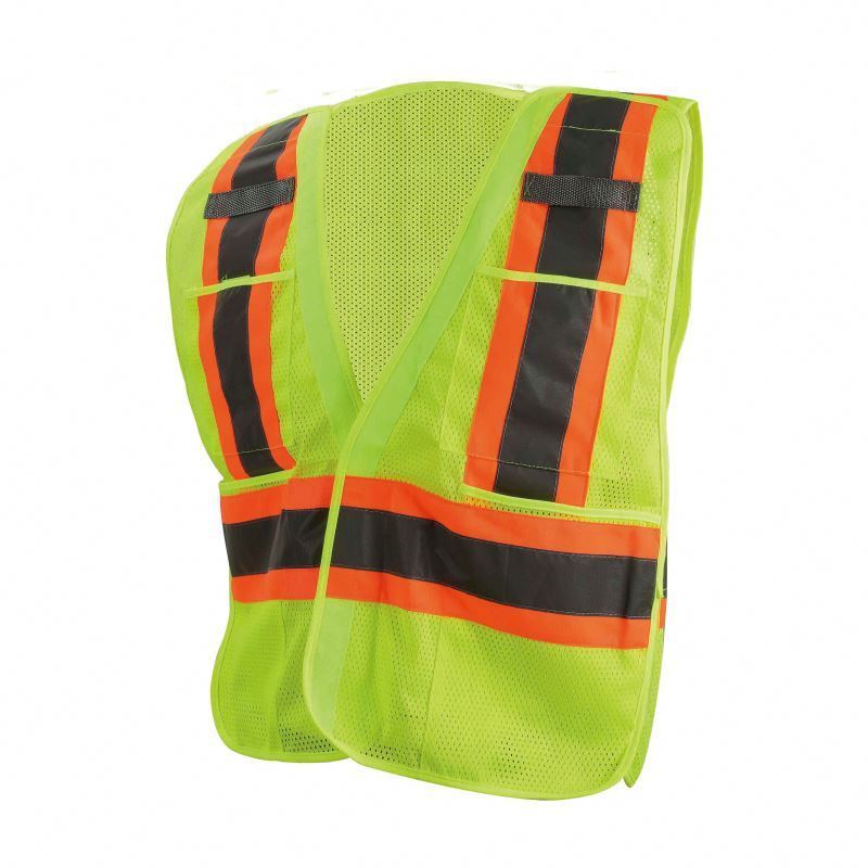 Hi Vis Workwear ANSI Class 2 Two-tone 5 Point Breakaway Mesh Surveyor Vest High Visibility Safety Vest With Pockets