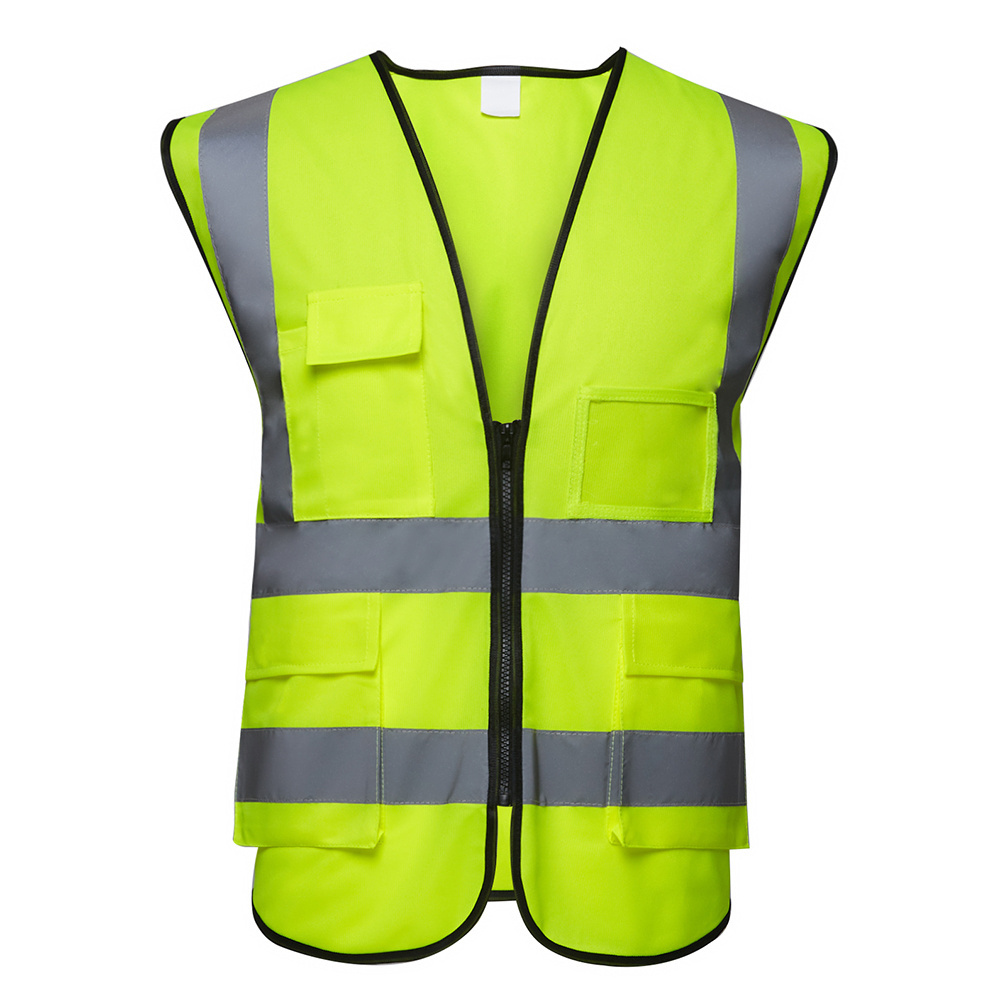 Custom men engineers construction workwear high visibility reflective Vest work Security safety vest with 4 pocket