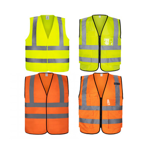 Hi vis workwear Traffic Road Safety Reflective Vest Workplace Safety 100% Polyester Knitted Fabric Safety Vests