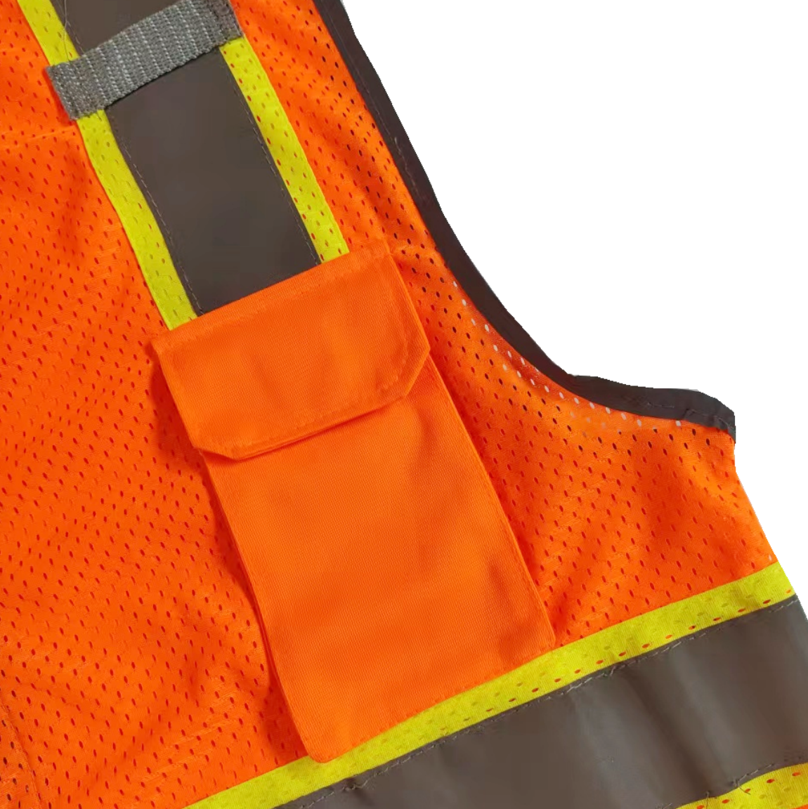 Two-Tone Reflective High Visibility Zipper Multi-Pocket Chaleco mesh construction road Safety workwear uniform Vest