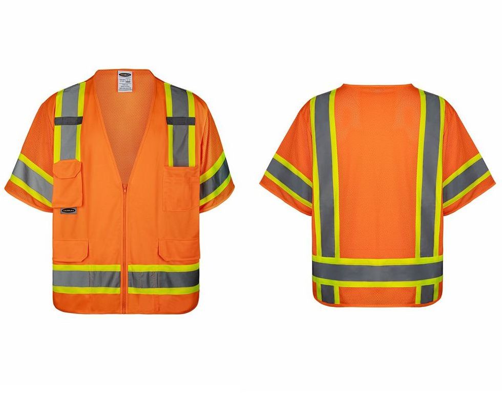 safety vest logo customization high quality multiple pockets ANSI Class 3 Two Tone high visibility safety vest for construction