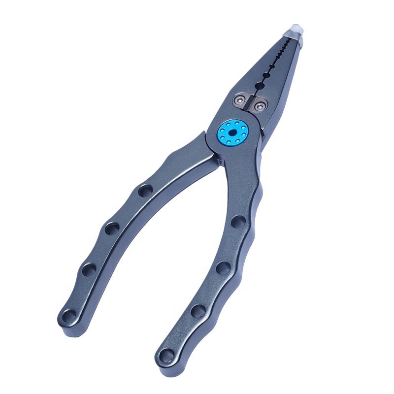 RTI Wholesale Muti-Function Aluminum Titanium Saltwater Fishing Hook Removal Remover Fishing Pliers With Lanyard