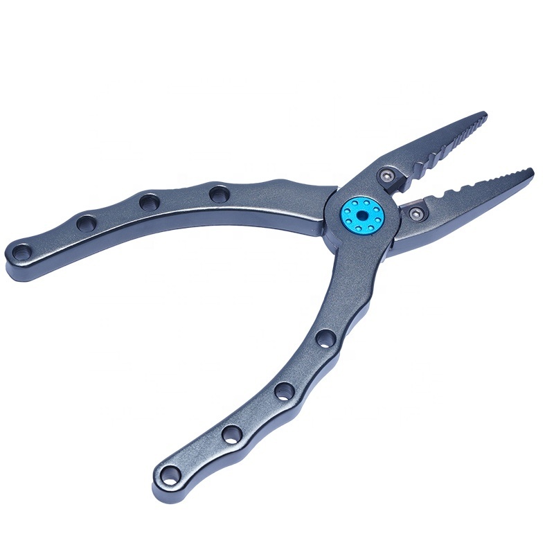 RTI Wholesale Muti-Function Aluminum Titanium Saltwater Fishing Hook Removal Remover Fishing Pliers With Lanyard