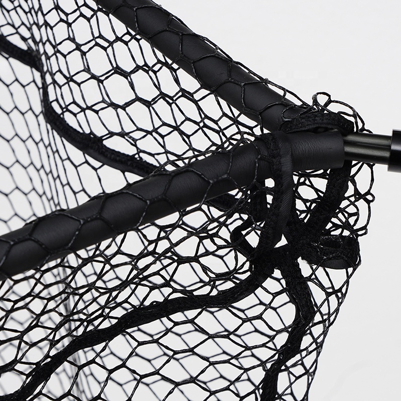 Factory direct sale floating rubber coated netting fishing landing net with 15kg scale