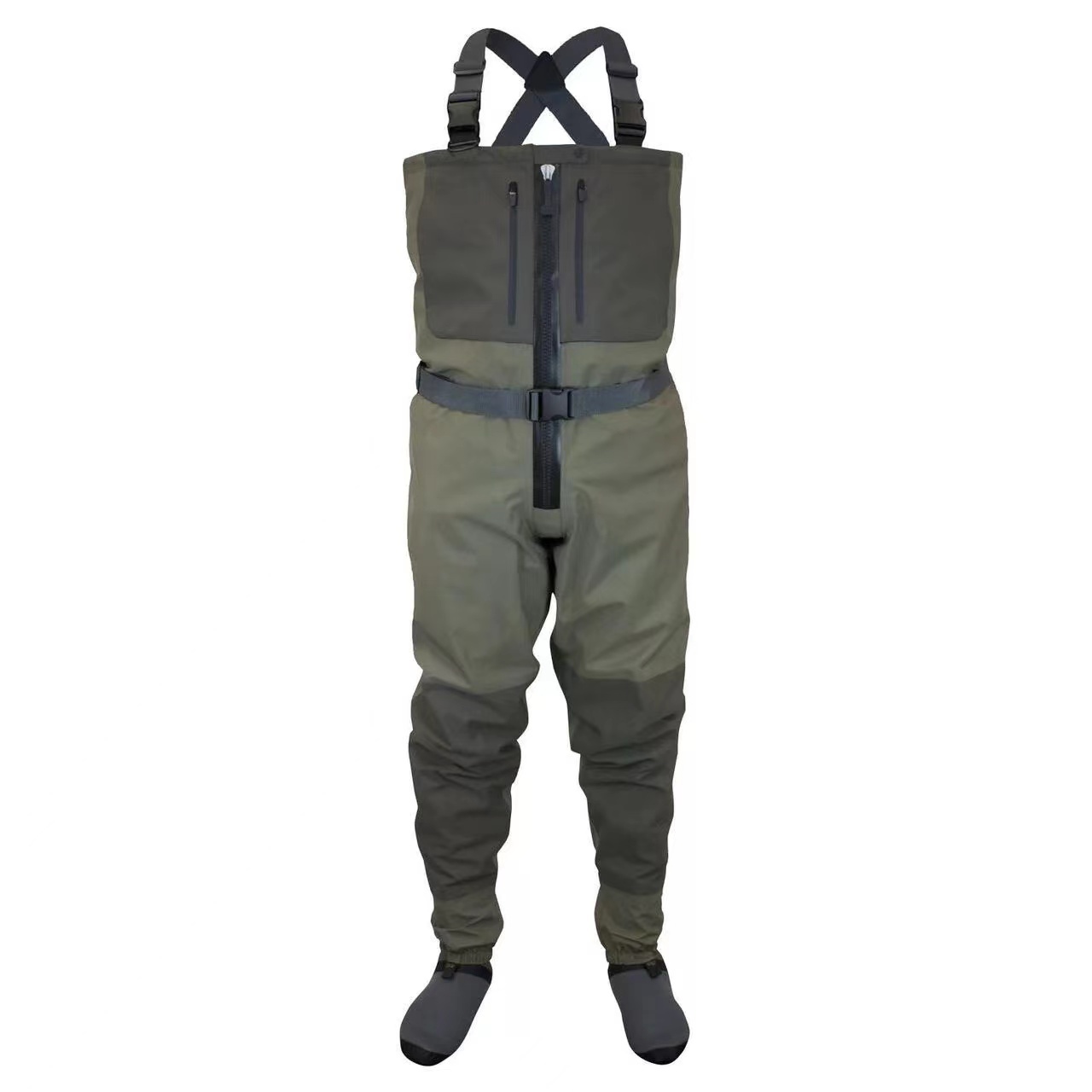 5 Layer  Fly Fishing Waders Breathable Neoprene Chest Waders fishing suit wader With Front Zipper