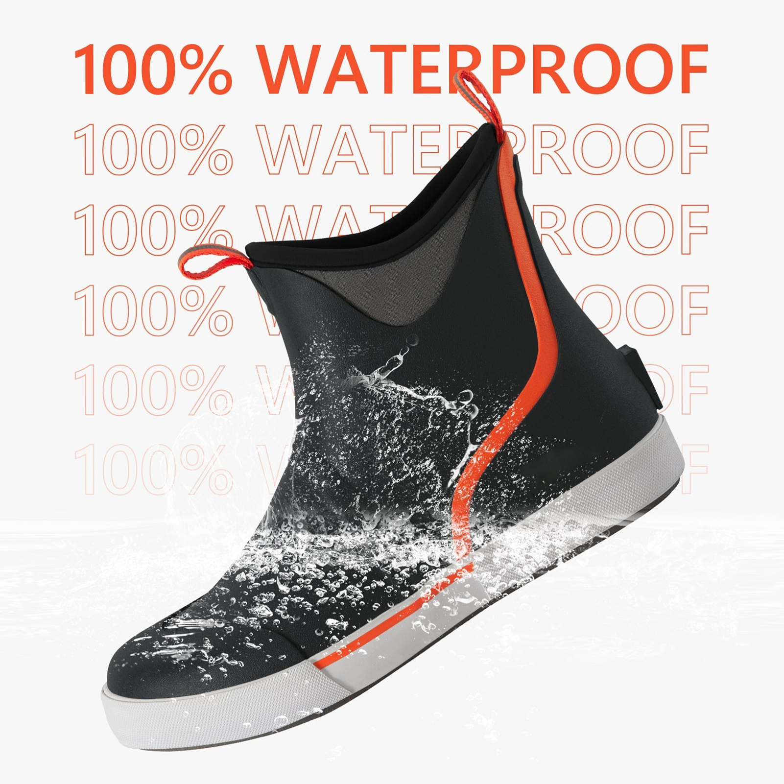 Waterproof Lightweight Durable Antislip 6 Inch Ankle Rubber Neoprene Deck Fishing Boat Boot