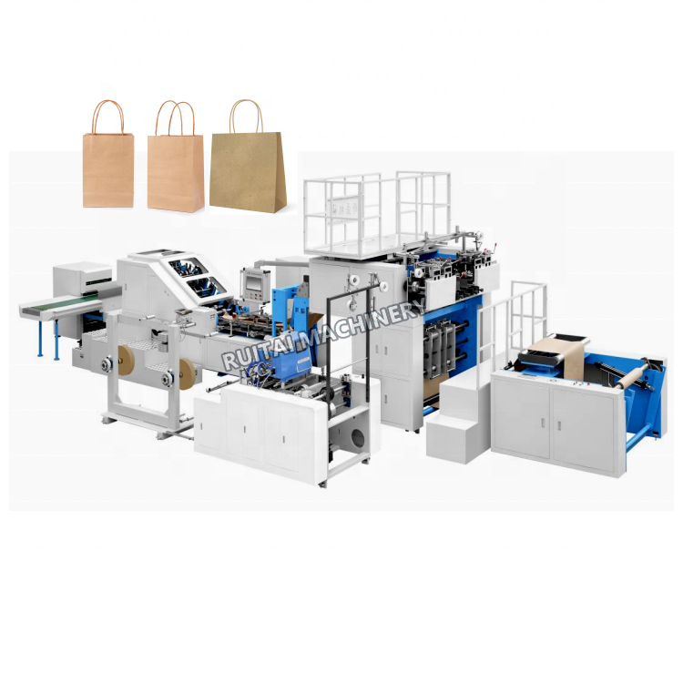 New Product Food Sheet Feed Fully Automatic Handle Brown Paper Bag Making Machine