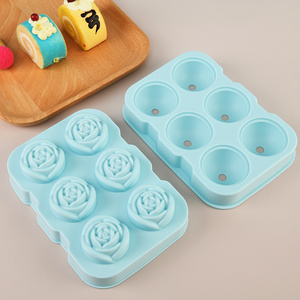 High quality portable six roses ice hockey puck silicone ice cube tray