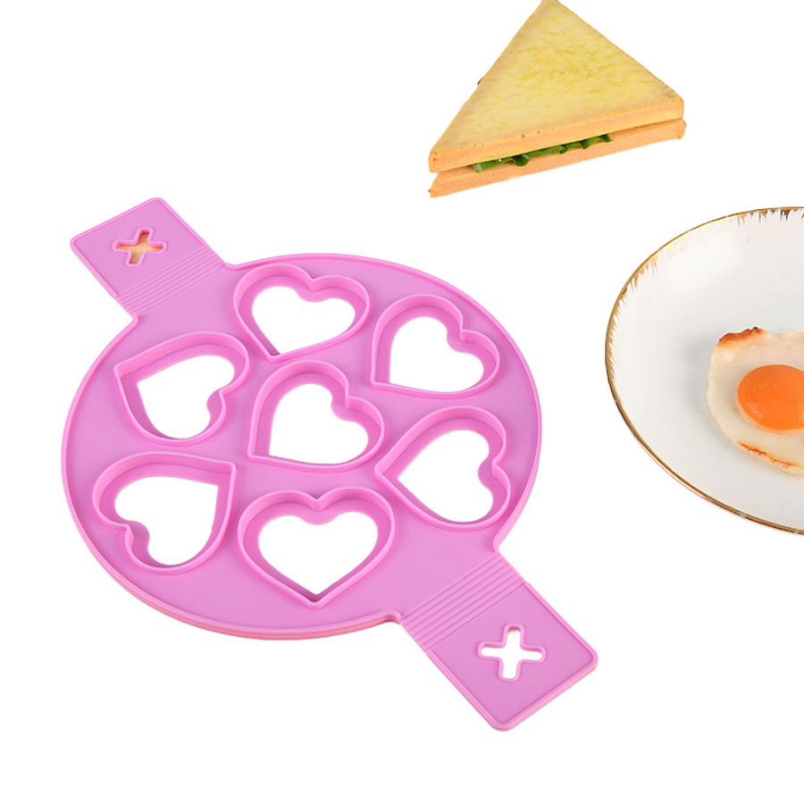 Reliable quality cooking tool sets egg mold heart shape silicone pancake molds