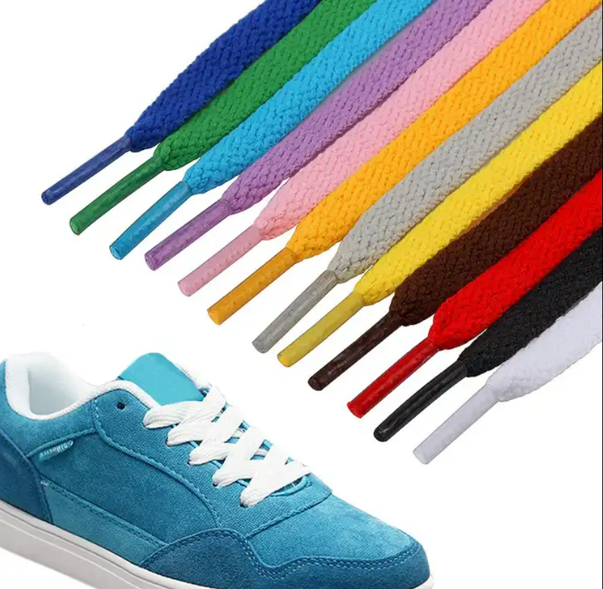 Multicolor 8mm wide shoestring flat single layer wholesale printed shoe laces