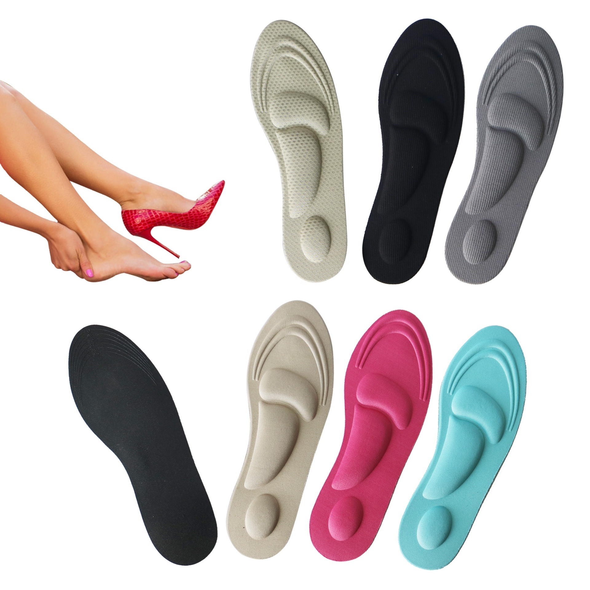 Breathe freely comfortable 3d poron foam sports insoles