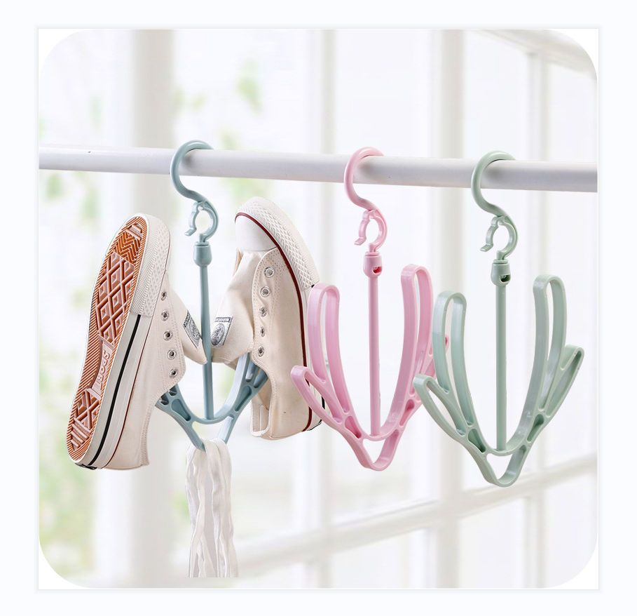 Plastic Shoe Hanger Wholesale shoe rack creative double hook revolve windproof hook