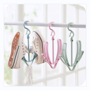 Plastic Shoe Hanger Wholesale shoe rack creative double hook revolve windproof hook