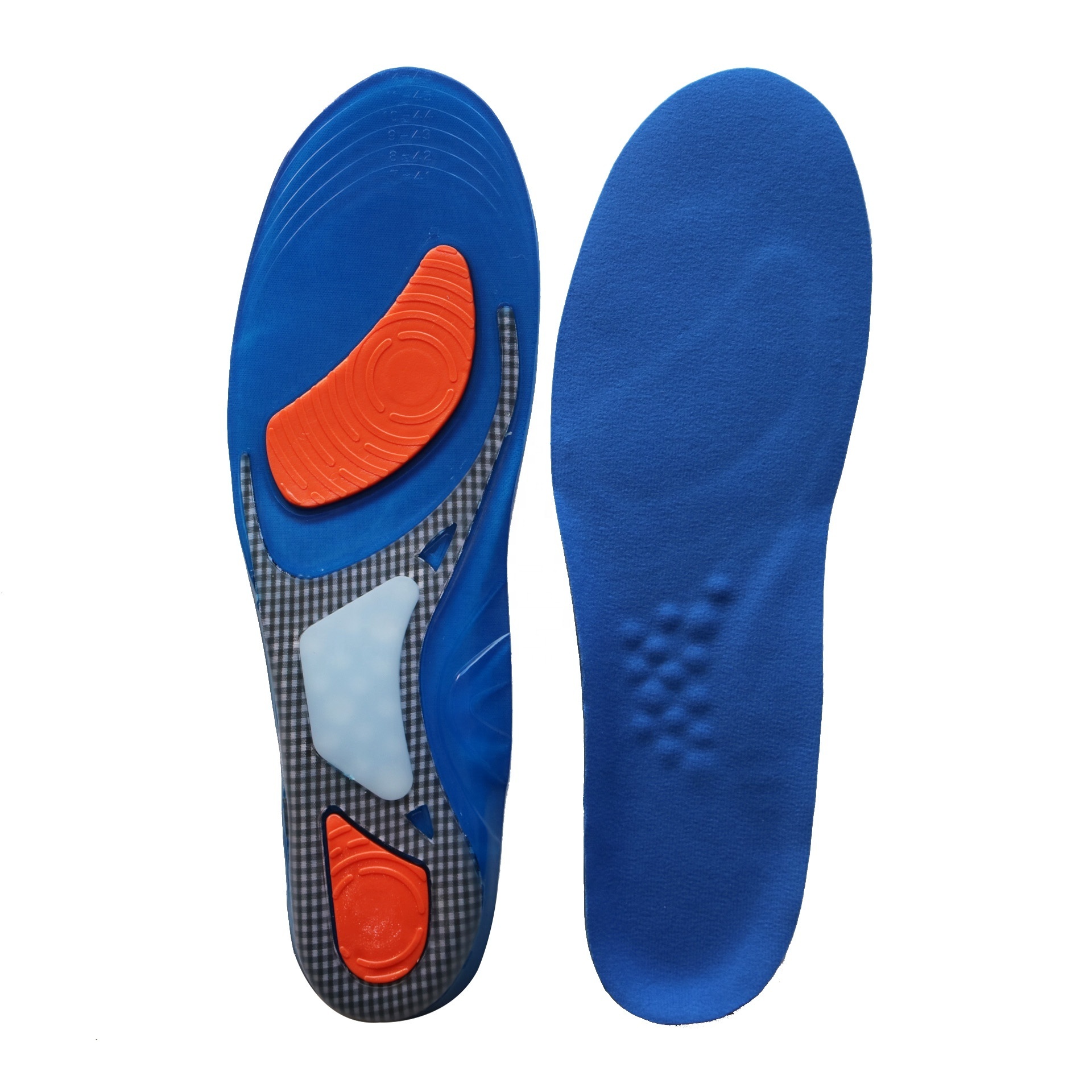 full length adhesive washable soft silicone gel insoles for shoes