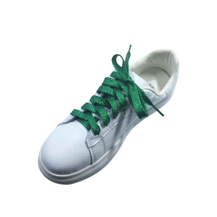 Cool design with metallic luster flat colorful fashion wholesale shoe laces