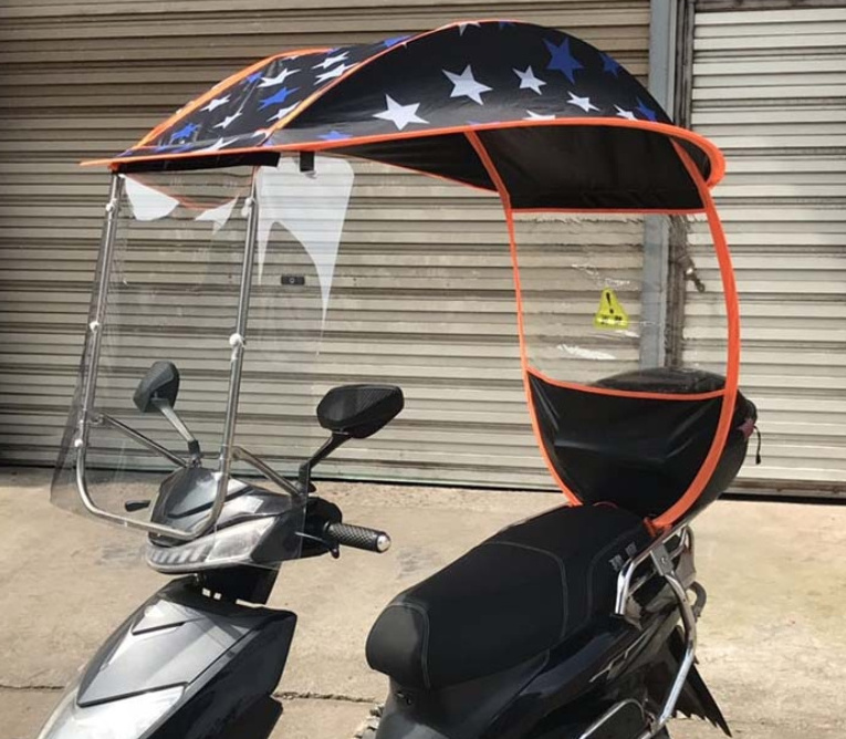 Hot sale full cover scooter umbrella covered electric bike umbrella waterproof windproof sunshade motorcycle umbrella for rain