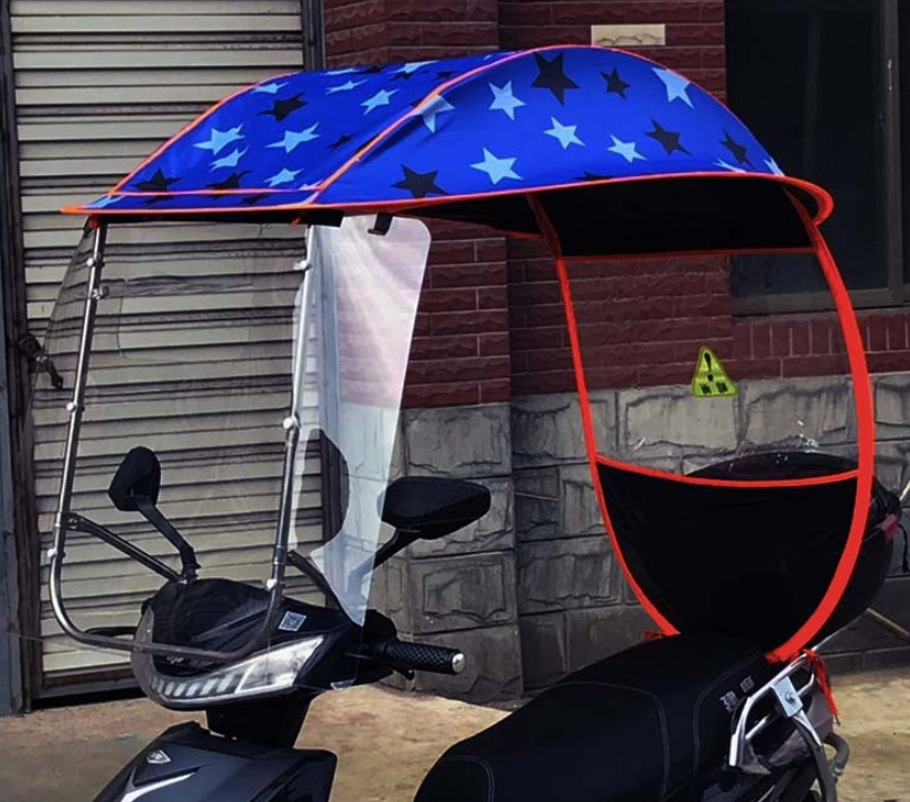 Hot sale full cover scooter umbrella covered electric bike umbrella waterproof windproof sunshade motorcycle umbrella for rain