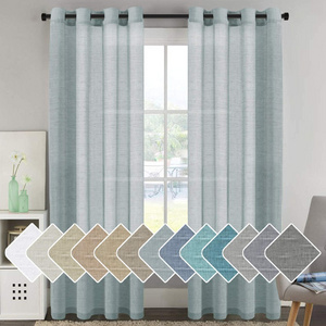 Hot Selling Cheap Sheer Curtain Fabric Doris Slub Best Quality Polyester Linen Sheer For Hotel Window Curtain Fabric