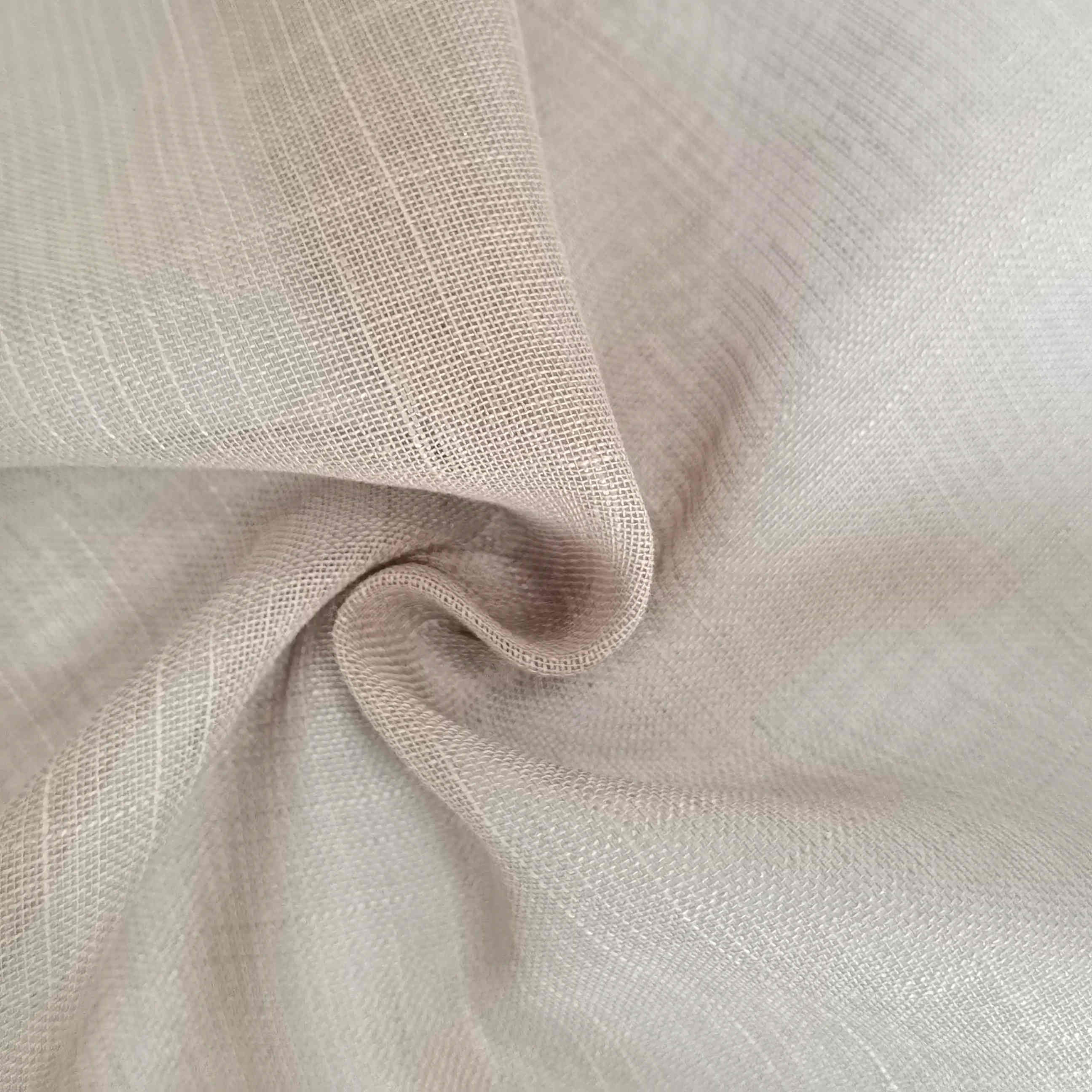 Hot Selling Cheap Sheer Curtain Fabric Doris Slub Best Quality Polyester Linen Sheer For Hotel Window Curtain Fabric