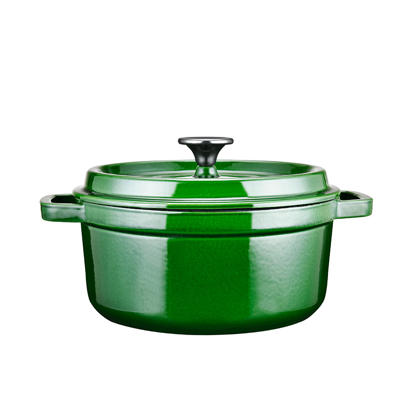 cast iron cookware kitchen ware round enamel casseroles cooking pot with lid